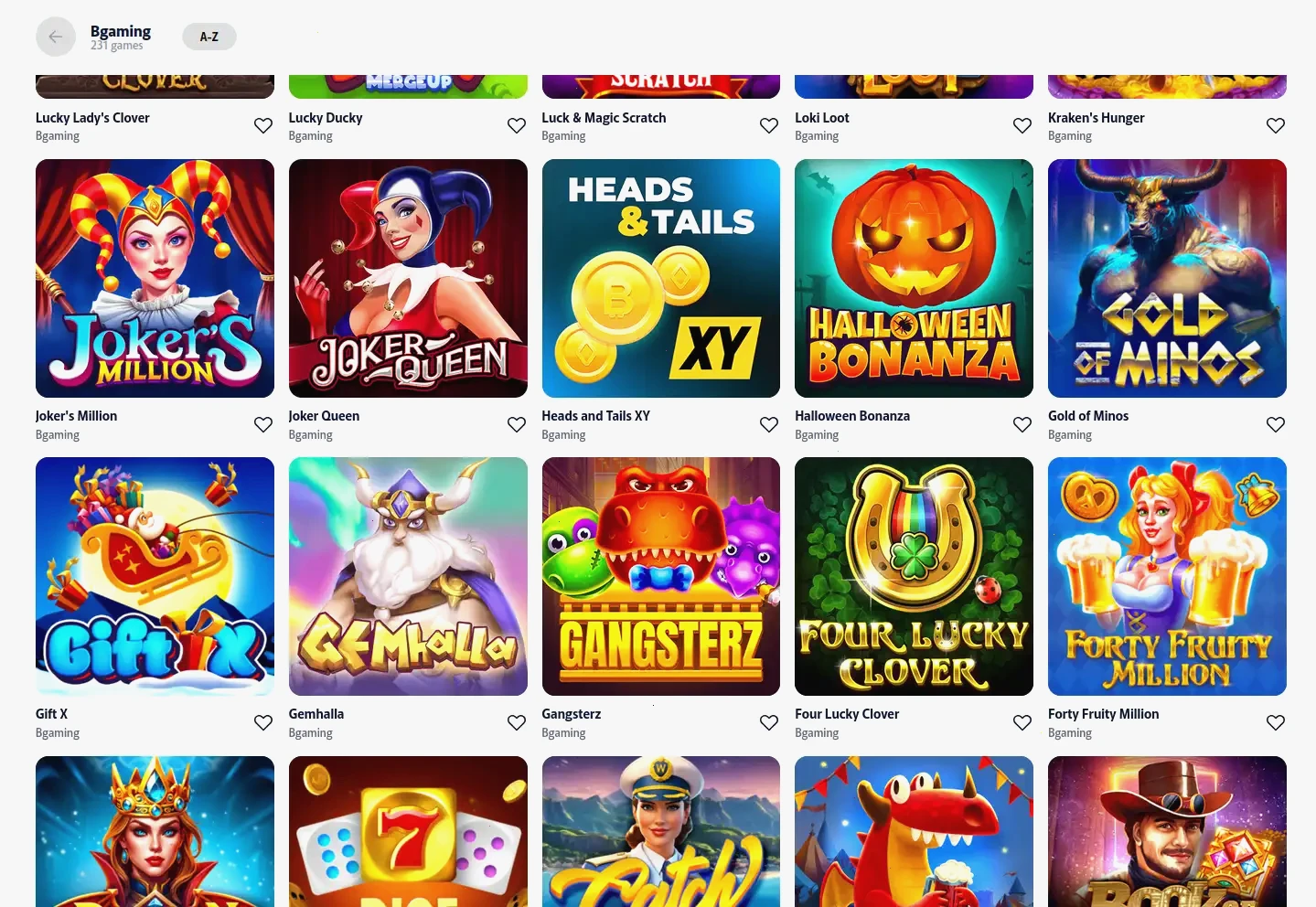 Cat Casino Spielübersicht